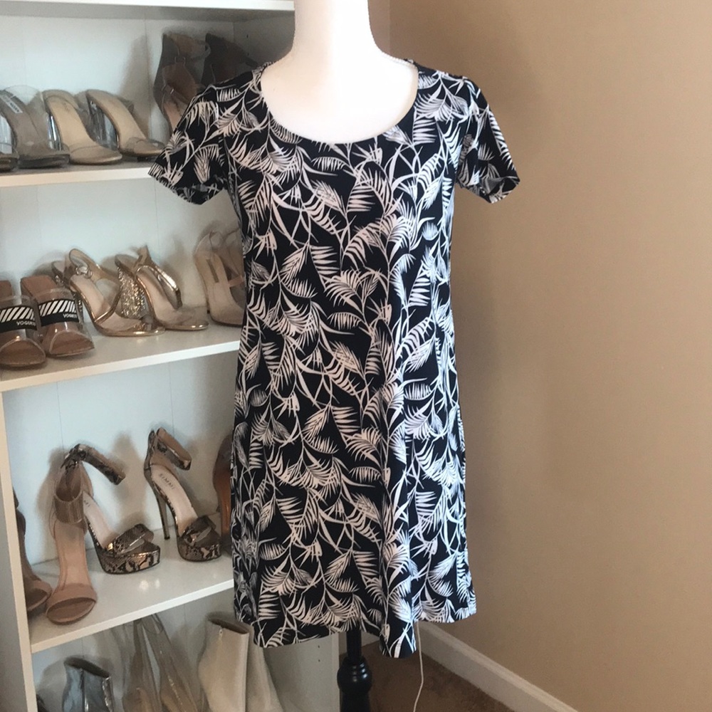Mango printed short sleeve mini dress size s